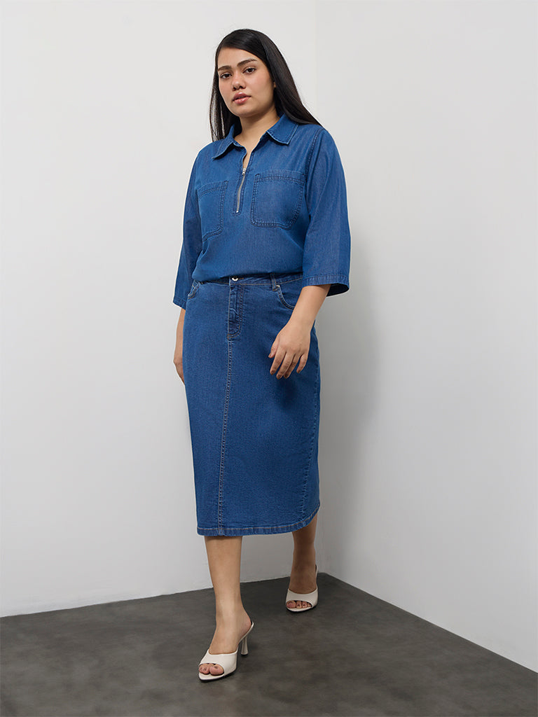 Gia Blue Denim Top