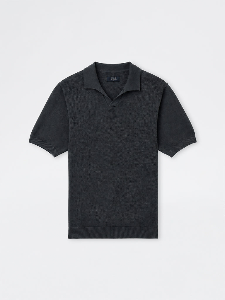WES Casuals Olive Knit-Textured Relaxed-Fit Cotton T-Shirt