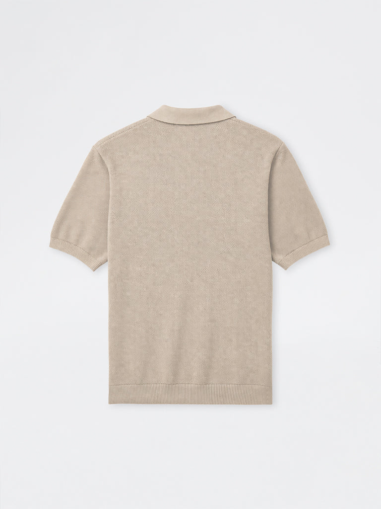 WES Casuals Off-White Knit Relaxed-Fit Cotton T-Shirt