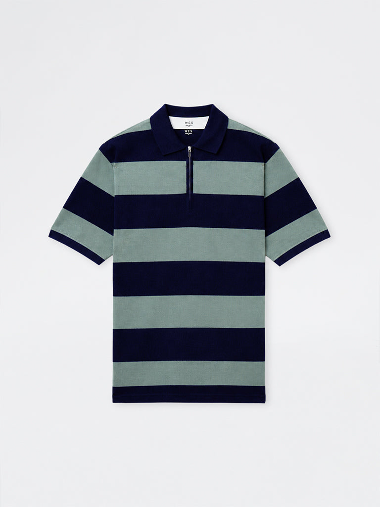 WES Casuals Sage Relaxed-Fit Quarter-Zip Polo T-Shirt