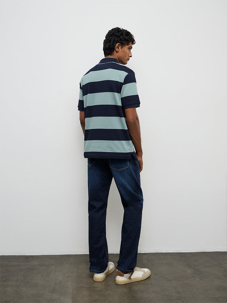 WES Casuals Sage Relaxed-Fit Quarter-Zip Polo T-Shirt