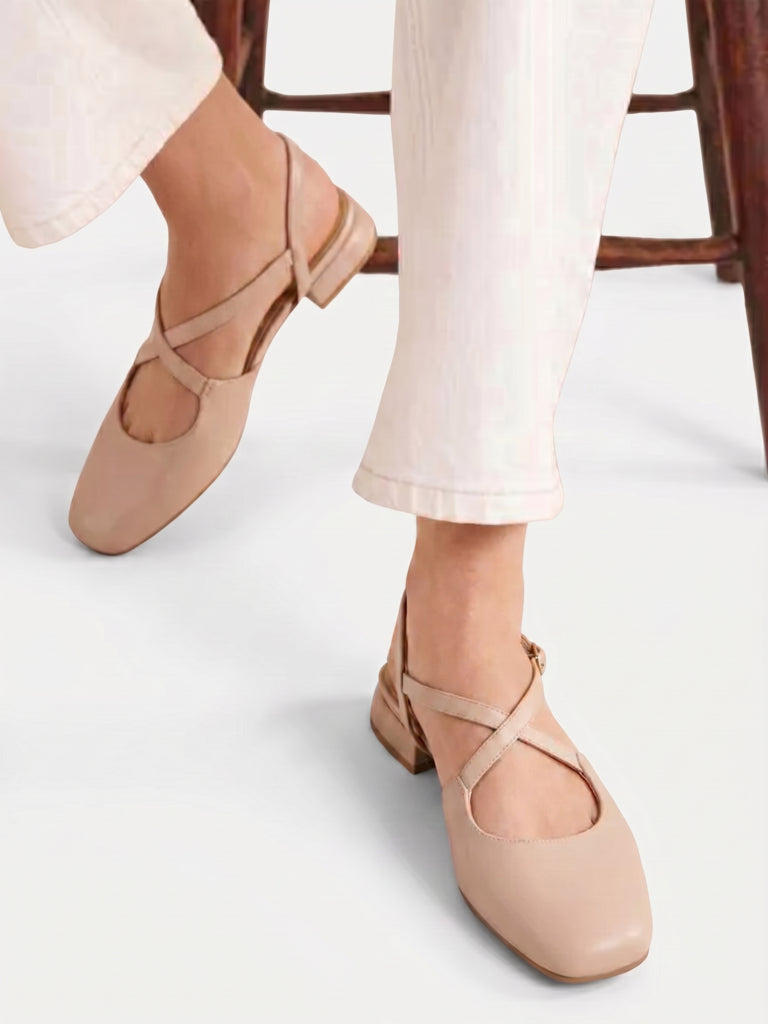 LUNA BLU Blush Pink Slingback Mules