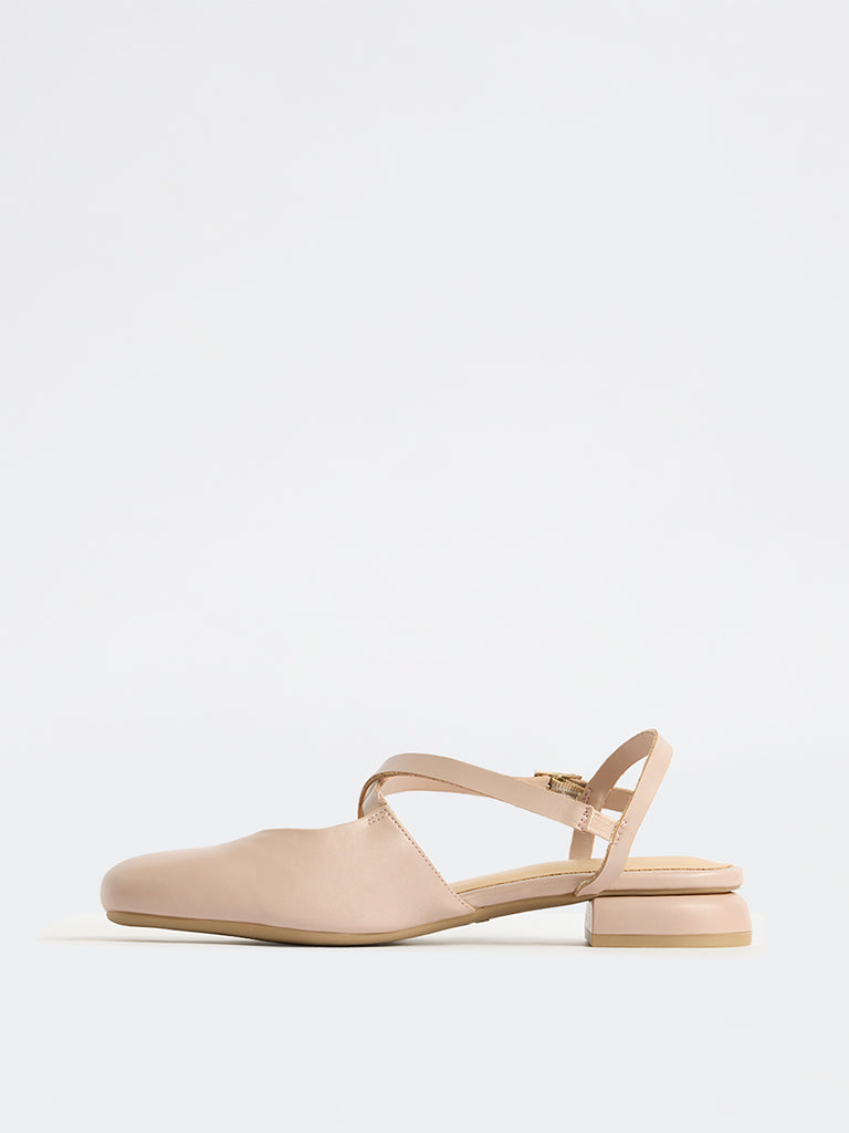 LUNA BLU Blush Pink Slingback Mules