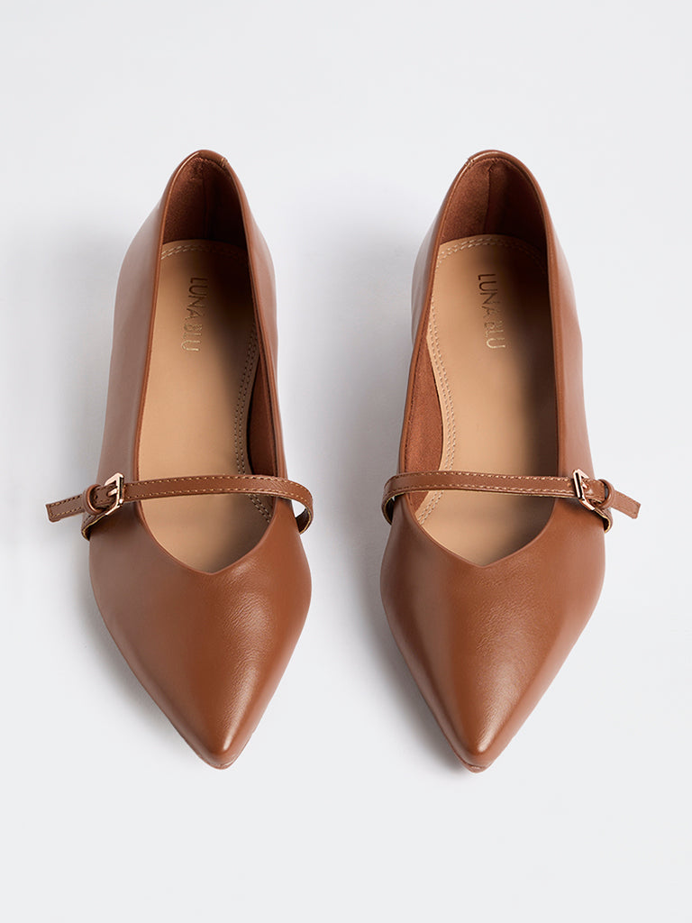 LUNA BLU Tan Mary Jane Shoes