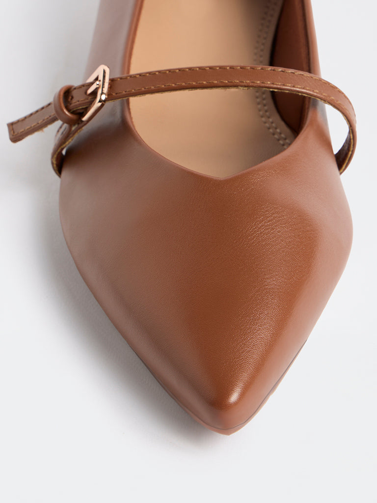 LUNA BLU Tan Mary Jane Shoes