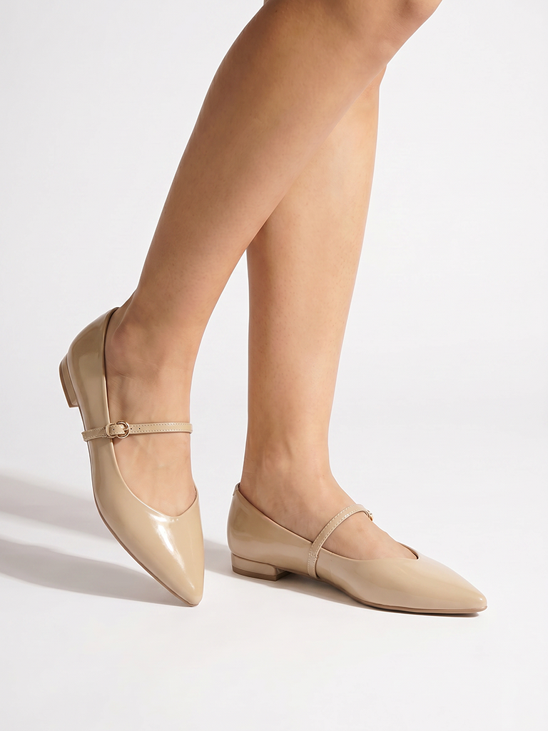 LUNA BLU Taupe Mary Jane Shoes