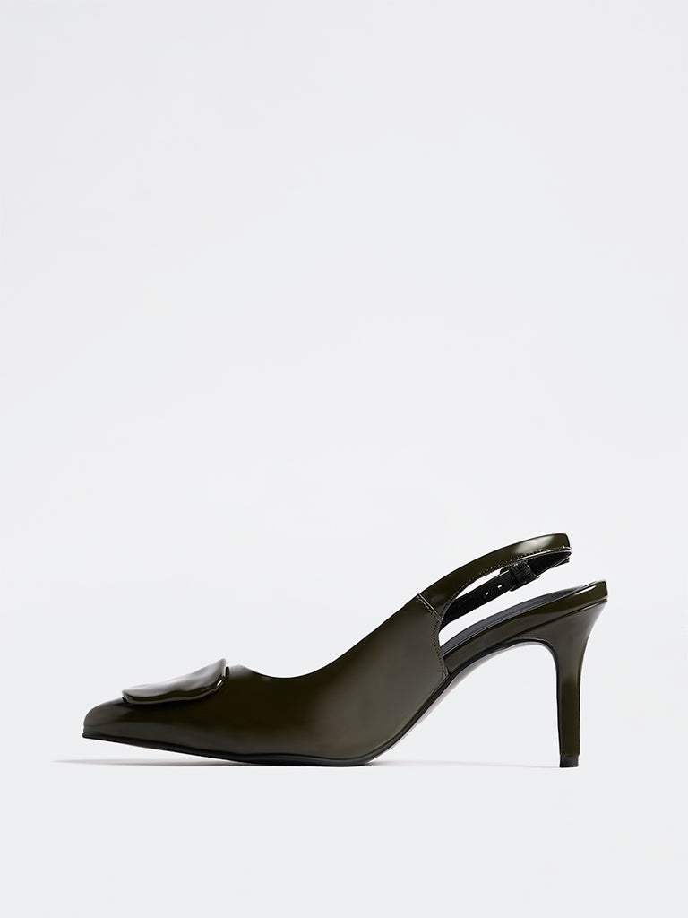 LUNA BLU Olive Slingback Heel Shoes
