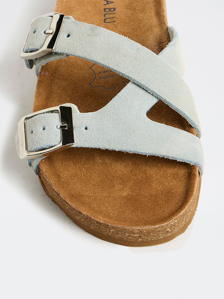 LUNA BLU Light Blue Criss-Cross Strap Sandals