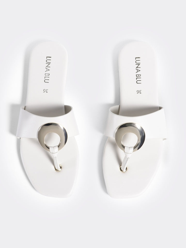 LUNA BLU Ivory Thong Sandals