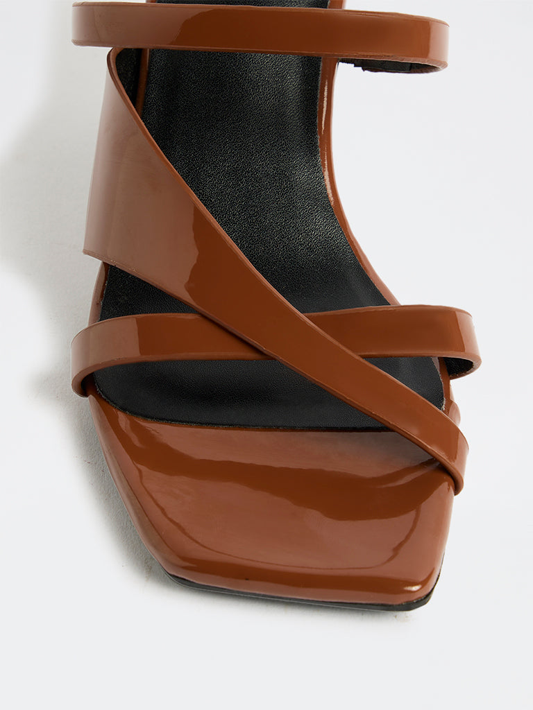 LUNA BLU Brown Multi-Strap Heel Sandals