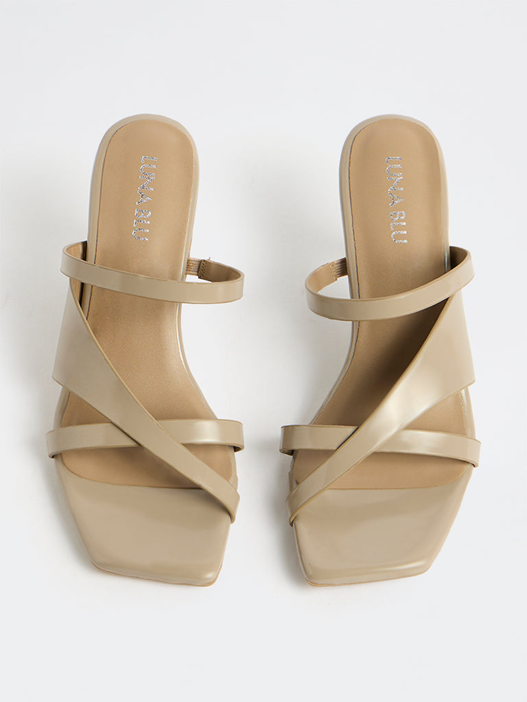 LUNA BLU Taupe Heel Sandals