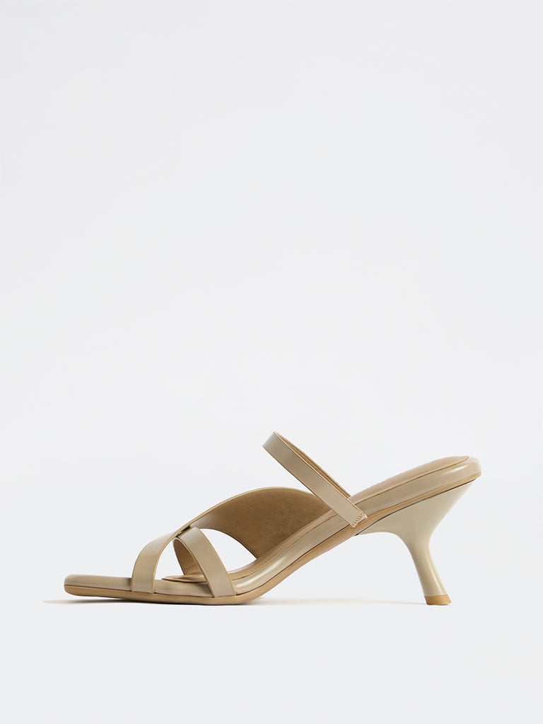LUNA BLU Taupe Heel Sandals