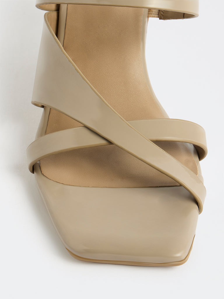 LUNA BLU Taupe Heel Sandals