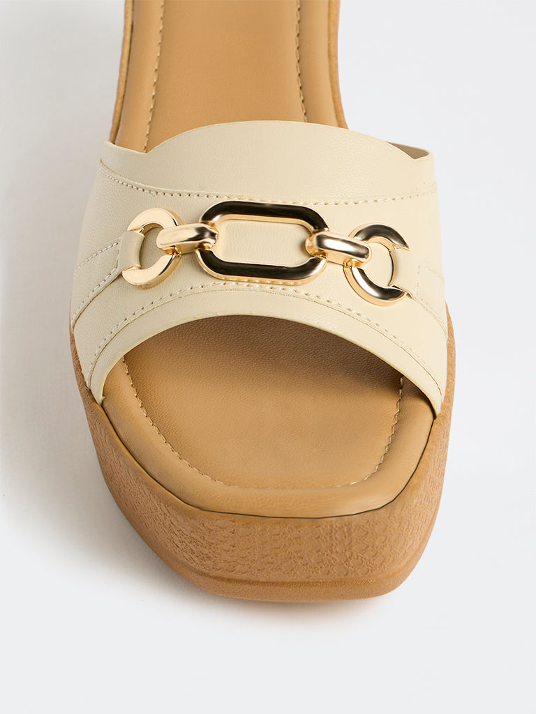 LUNA BLU Ivory Wedge Sandals