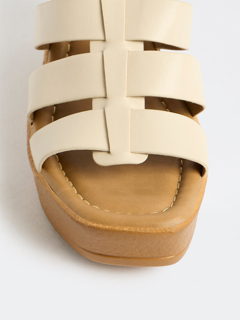LUNA BLU Ivory Multi-Strap Sandals