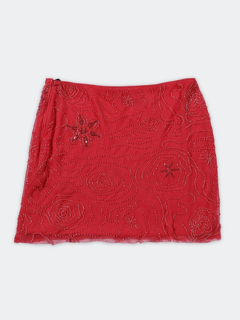 Nuon Coral Embellished High-Rise Mini Skirt