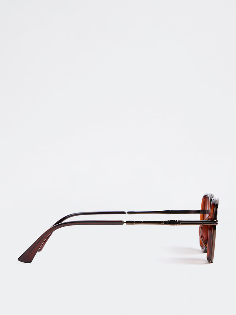 Westside Accessories Brown Round Sunglasses - Comes with a Pouch and Cleaning Cloth