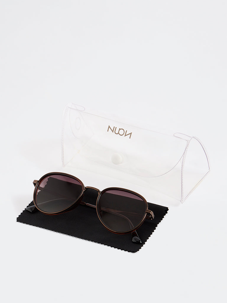 Westside Accessories Brown Round Sunglasses - Comes with a Pouch and Cleaning Cloth