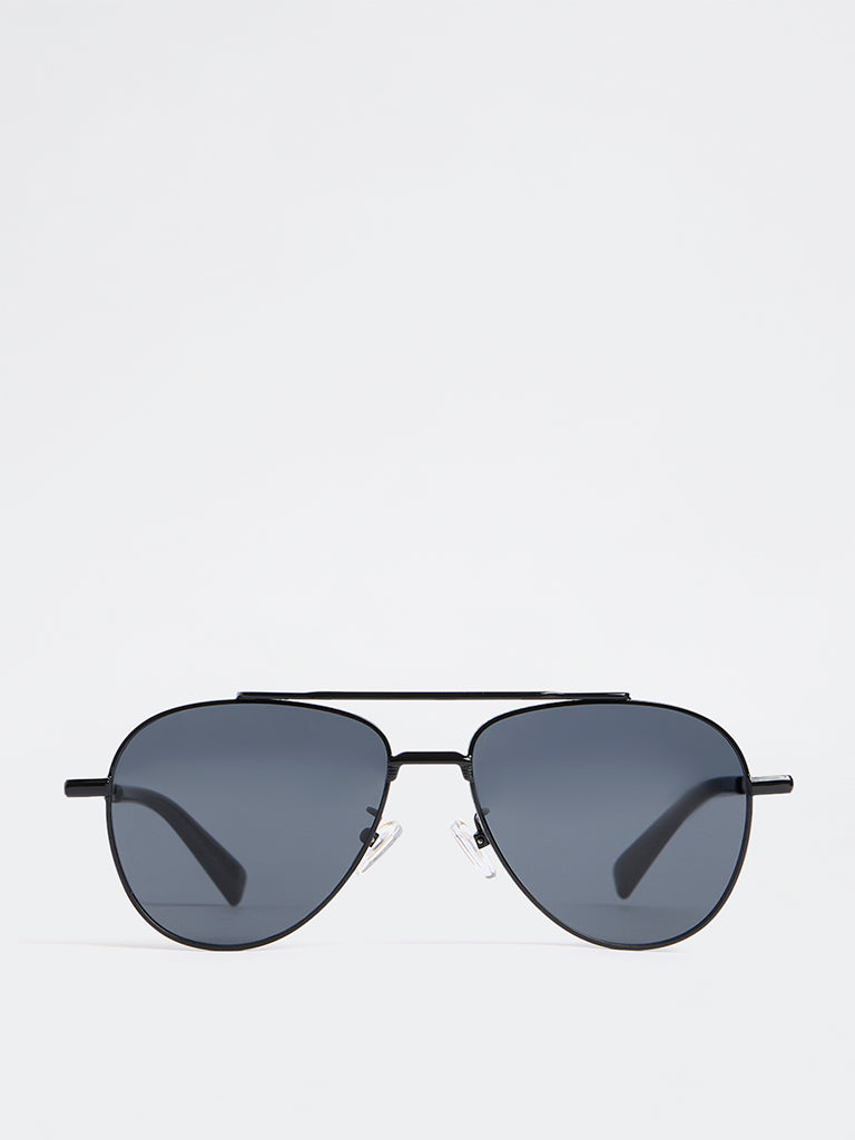 Westside Accessories Black Aviator Sunglasses - Comes with a Pouch and Cleaning Cloth