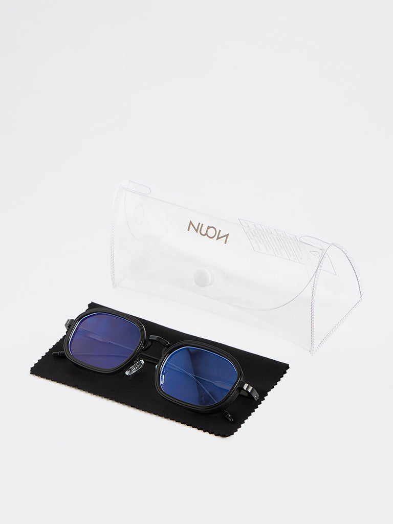 Westside Accessories Black Rectangular Sunglasses - Comes with a Pouch and Cleaning Cloth