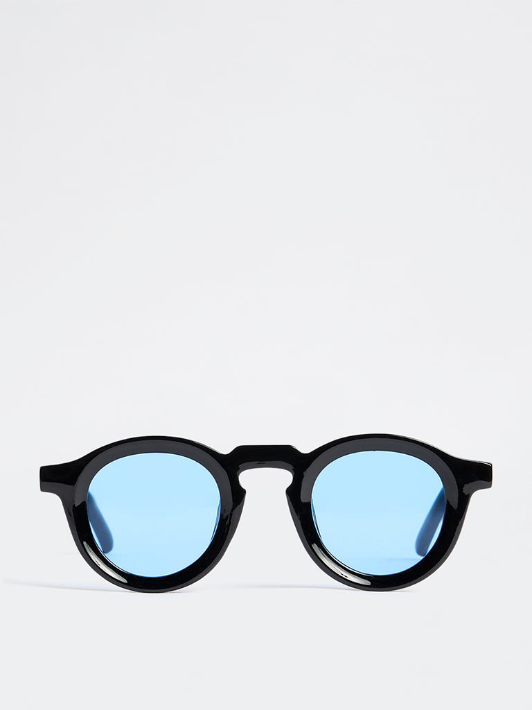 Westside Accessories Black Round Sunglasses - Comes with a Pouch and Cleaning Cloth