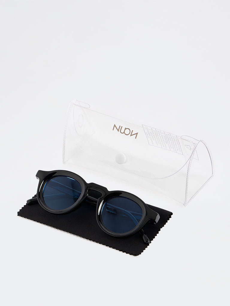 Westside Accessories Black Round Sunglasses - Comes with a Pouch and Cleaning Cloth