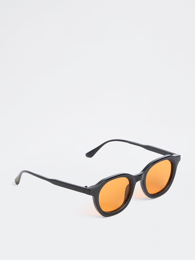 Westside Accessories Black Round Sunglasses - Comes with a Pouch and Cleaning Cloth