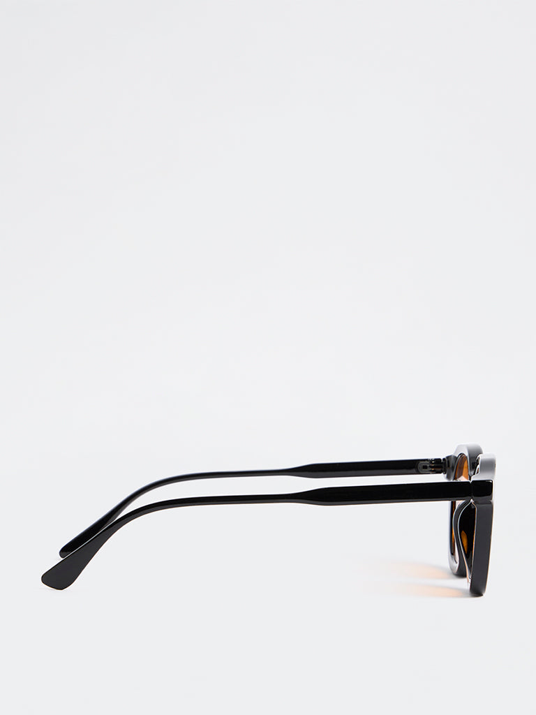 Westside Accessories Black Round Sunglasses - Comes with a Pouch and Cleaning Cloth