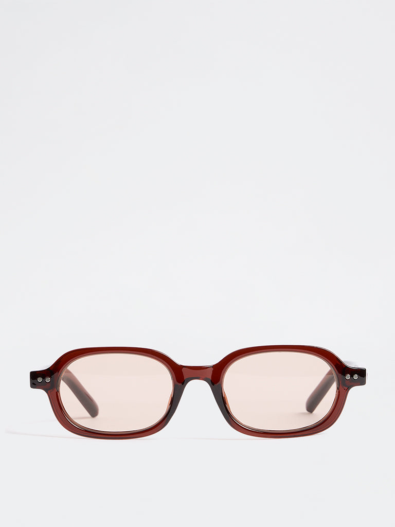 Westside Accessories Brown Rectangular Sunglasses - Comes with a Pouch and Cleaning Cloth
