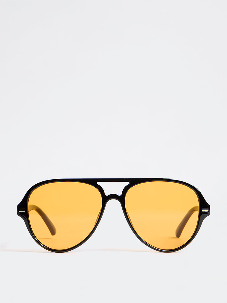 Westside Accessories Black Aviator Sunglasses - Comes with a Pouch and Cleaning Cloth