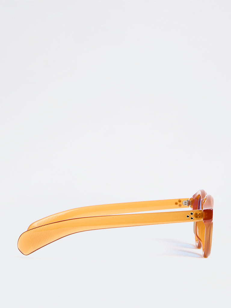 Westside Accessories Orange Round Sunglasses - Come with a Pouch and Cleaning Cloth