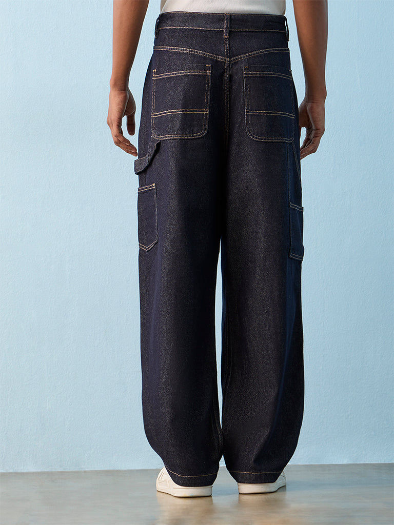 Buy Nuon Dark Blue Relaxed-Fit Mid-Rise Jeans from Westside