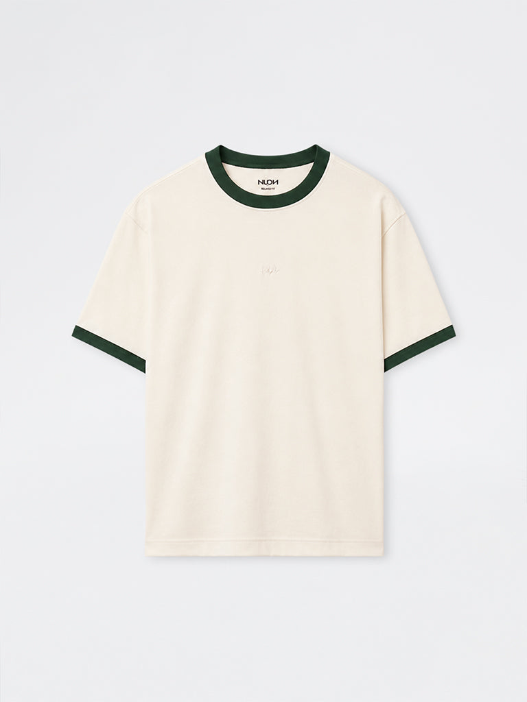 Nuon Off-White Embossed Relaxed-Fit Cotton-Blend T-Shirt