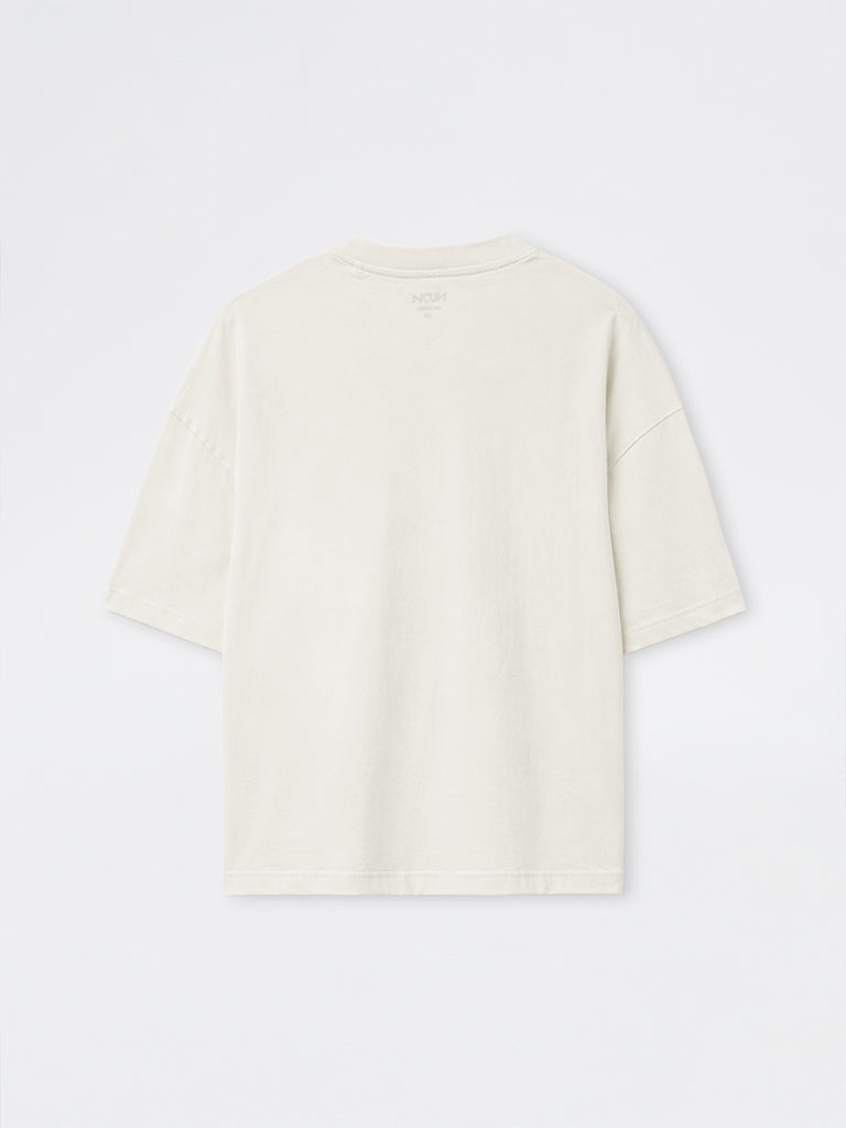 Nuon Off-White Text Embroidered Oversized Cotton T-Shirt