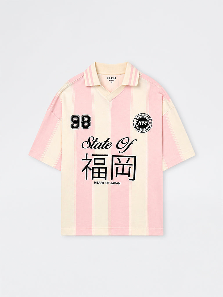Nuon Pink Printed Relaxed-Fit Cotton T-Shirt
