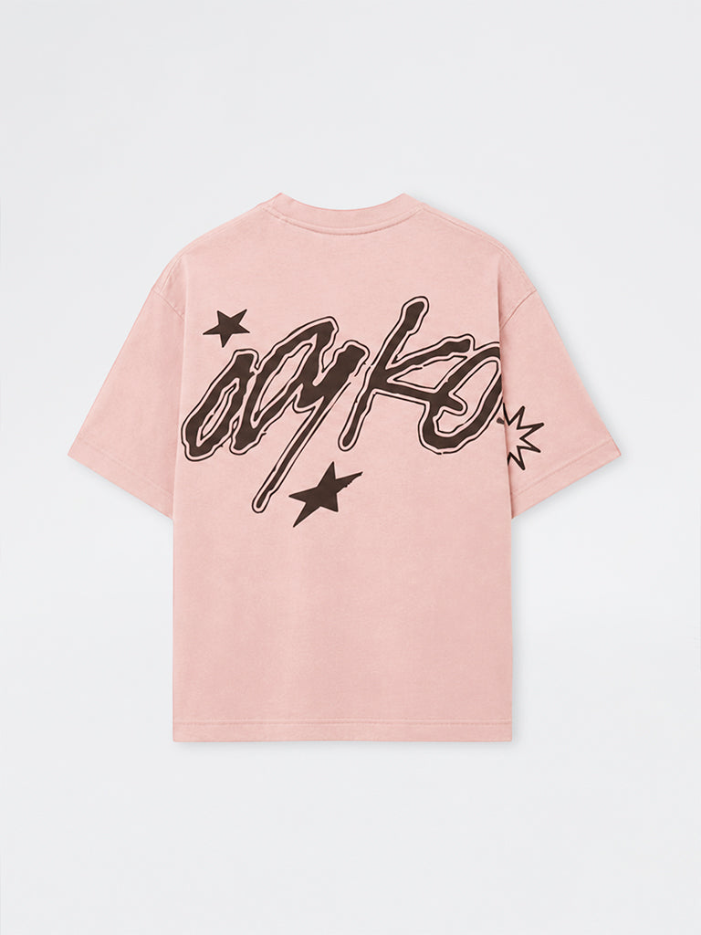 Nuon Pink Printed Relaxed-Fit Cotton-Blend T-Shirt