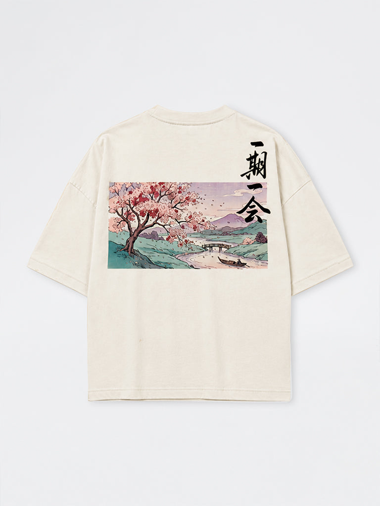 Nuon Off-White Postcard Printed Oversized-Fit Cotton T-Shirt