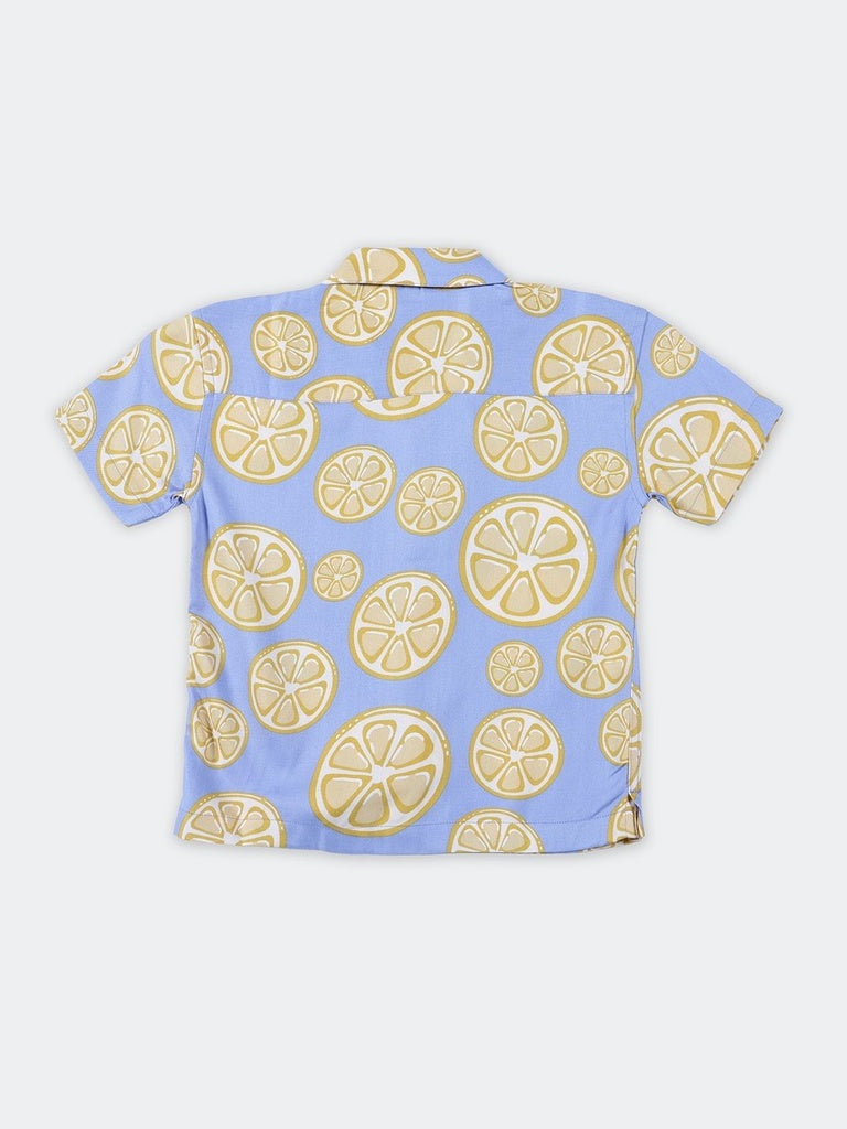 HOP Kids Boys Blue Abstract Printed Shirt