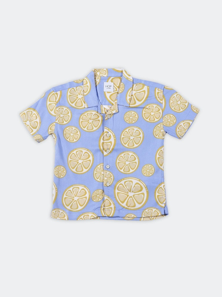 HOP Kids Boys Blue Abstract Printed Shirt