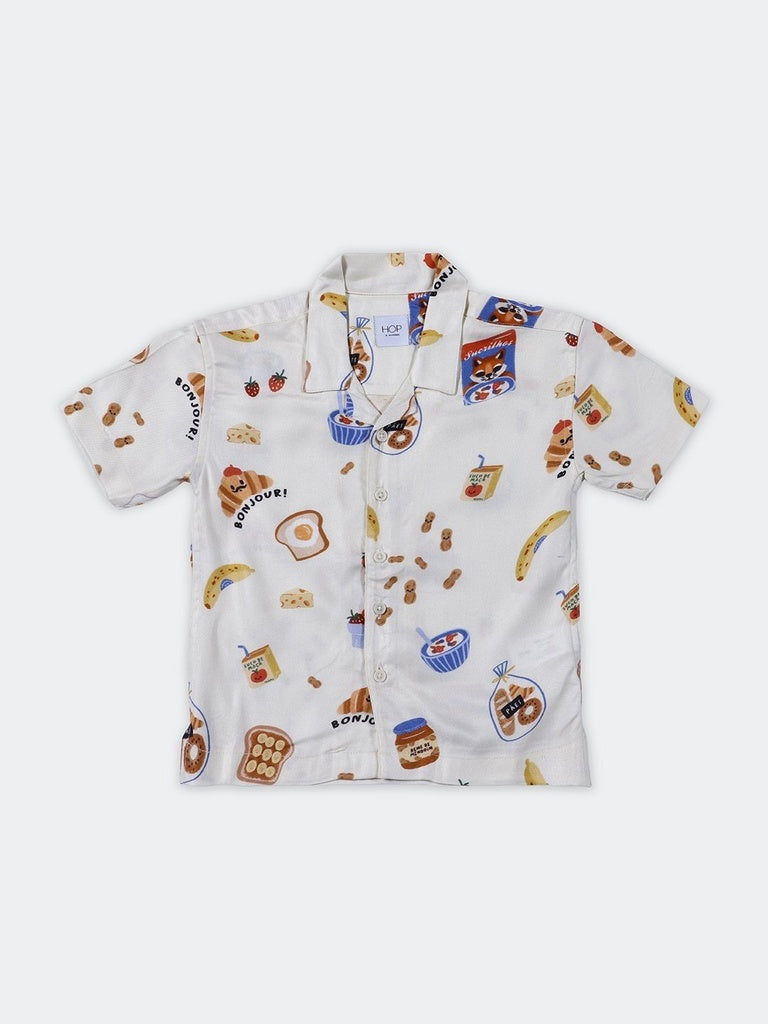 HOP Kids Boys Off-White Printed Shirt