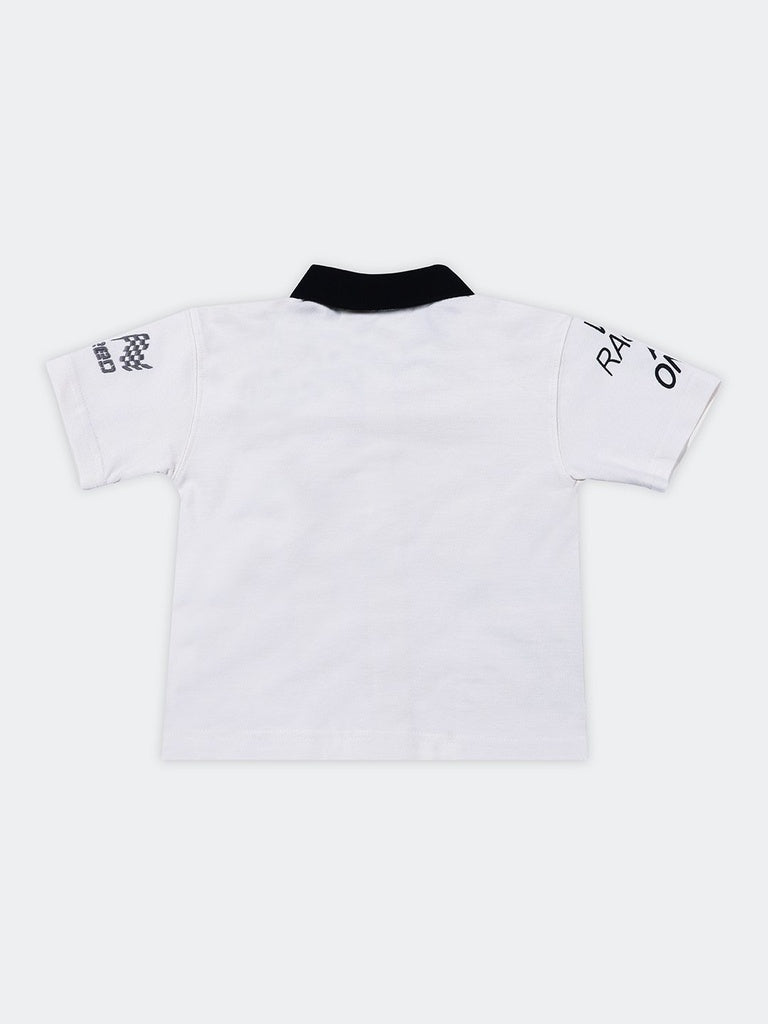 HOP Kids Boys Off-White Star Printed Cotton Shirt