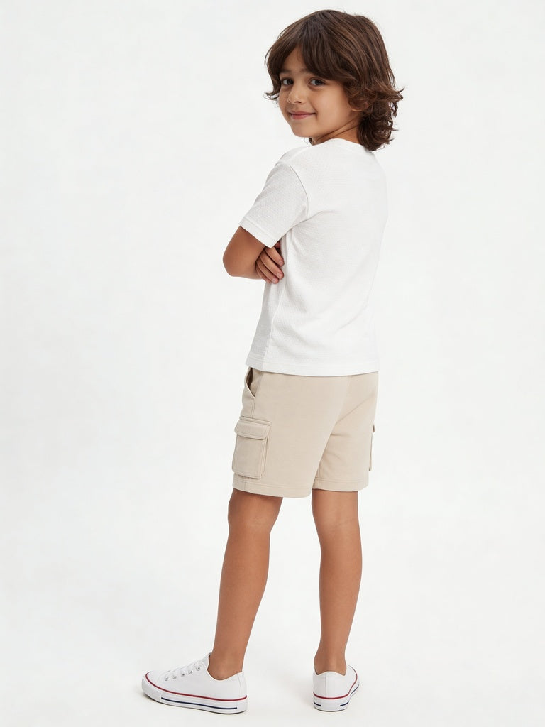 HOP Kids Boys Off-White Bear Racing Graphic Cotton T-Shirt