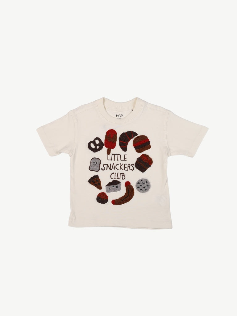 HOP Kids Boys Off-White Printed Cotton T-Shirt