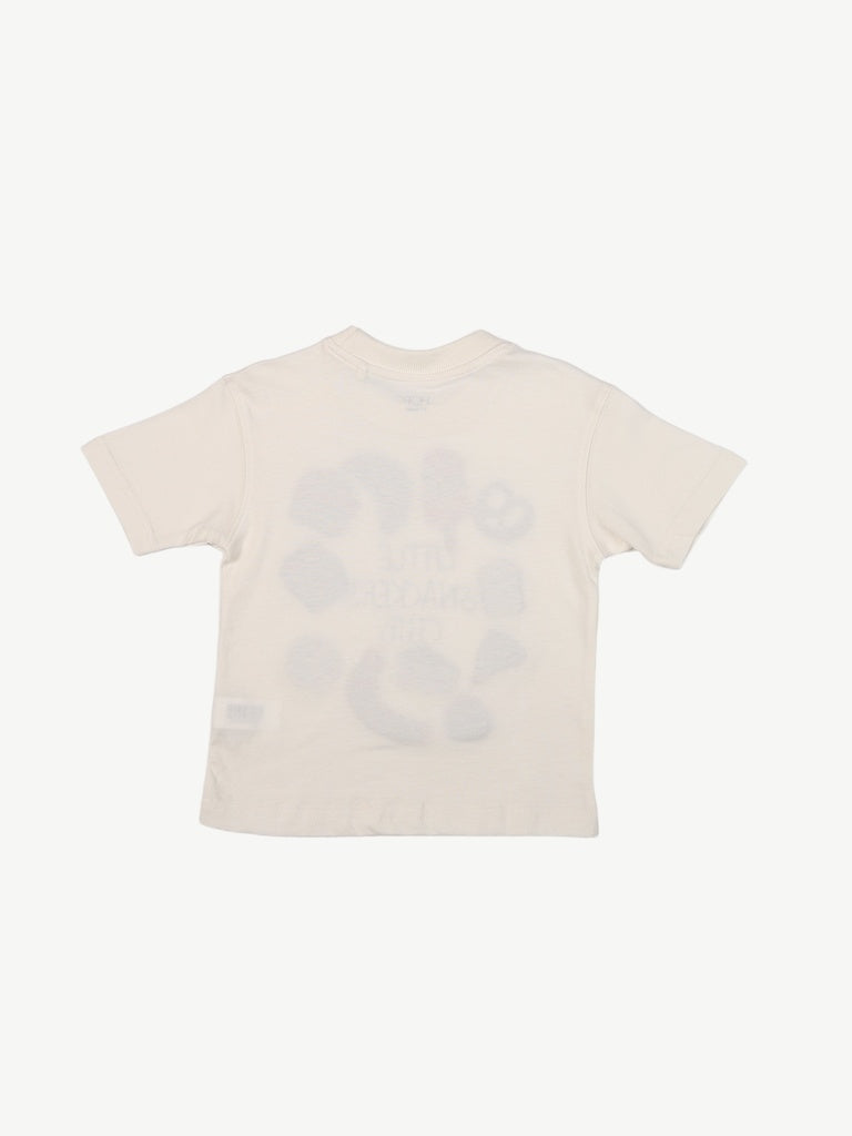 HOP Kids Boys Off-White Printed Cotton T-Shirt