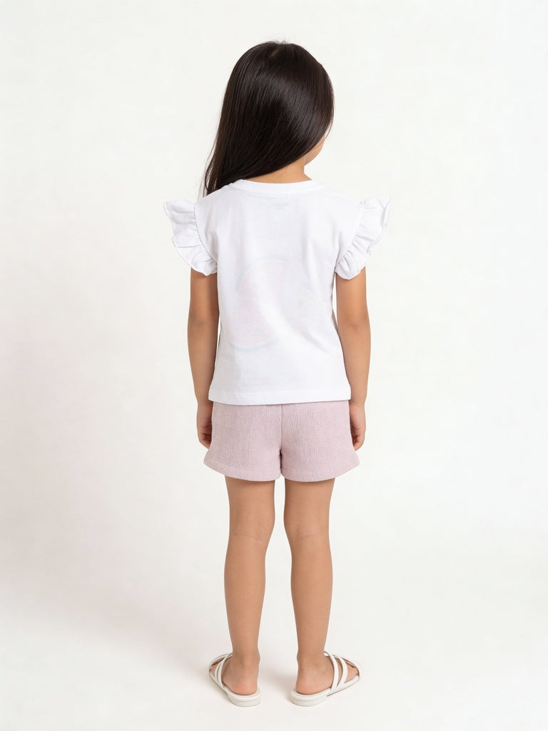 HOP Kids Girls Off-White Watermelon Embroidered Cotton Top