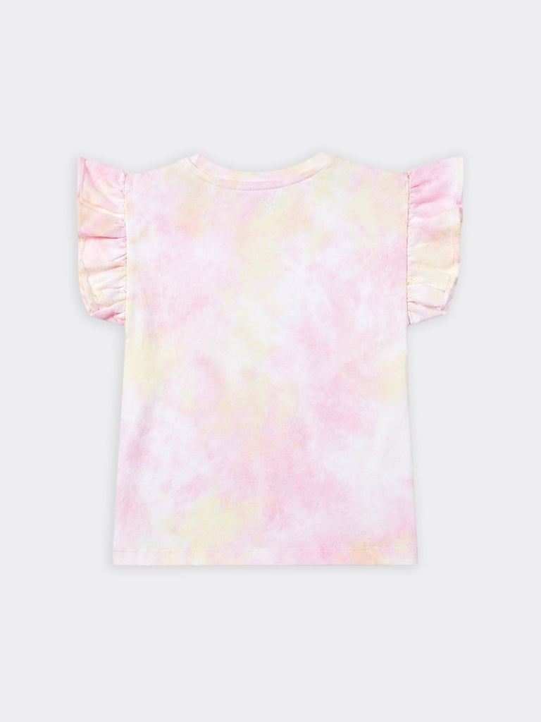 HOP Kids Girls Multicolour Tie-Dye Fruit Print Cotton Top