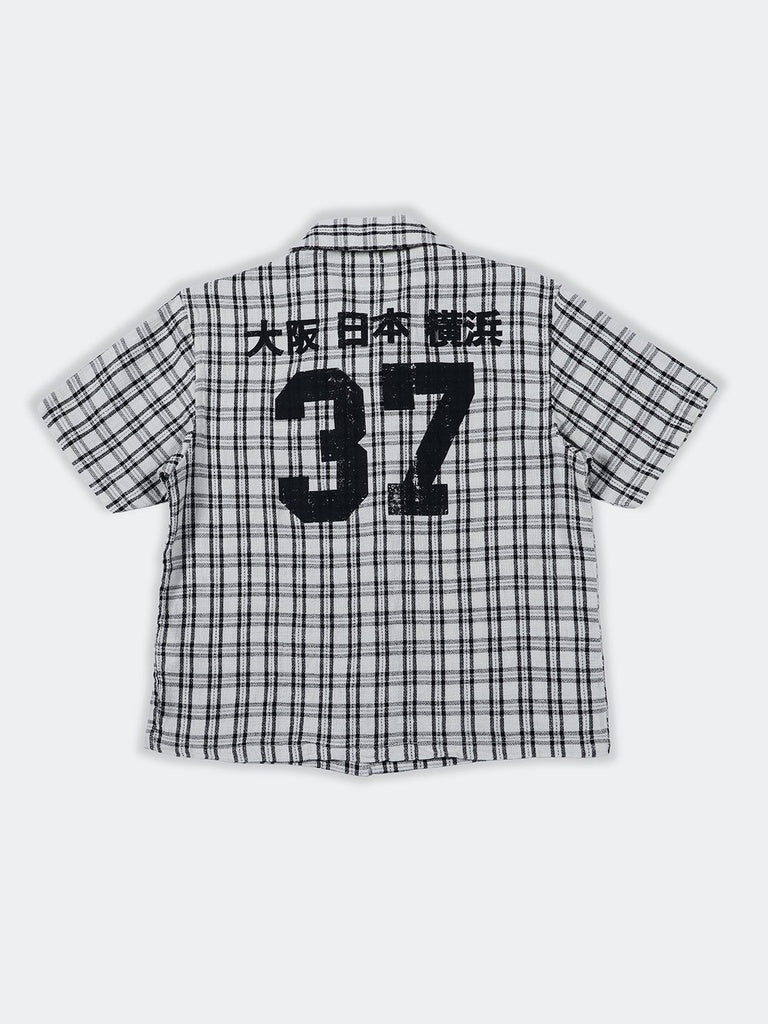 Boys Black Check Printed Cotton Shirt