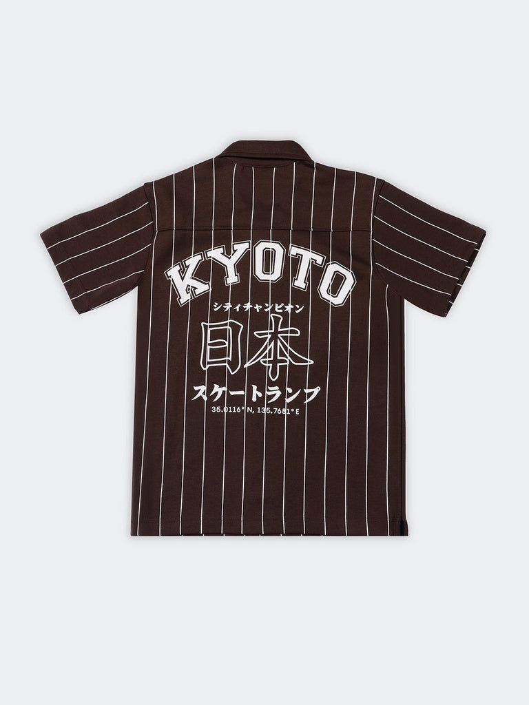 Boys Brown Graphic Printed Cotton-Blend Shirt