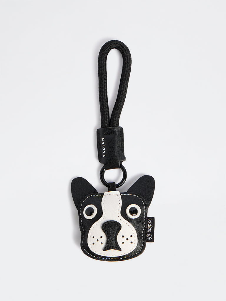 Girls Black Pug Dog Keychain