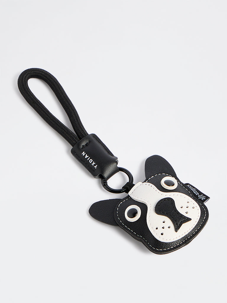 Girls Black Pug Dog Keychain